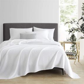 img 2 attached to 🛏️ PHF 100% Cotton Waffle Weave Blanket Queen Size 90" x 90" - Soft Lightweight Breathable All Season Blanket - Elegant White Home Decor for Couch, Bed, and Sofa