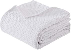 img 4 attached to 🛏️ PHF 100% Cotton Waffle Weave Blanket Queen Size 90" x 90" - Soft Lightweight Breathable All Season Blanket - Elegant White Home Decor for Couch, Bed, and Sofa