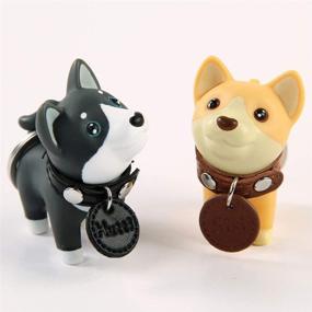 img 3 attached to Buy 2 Pcs Dog Keychain Charms - Shiba Inu Key Ring & Husky Keychains, Ideal Car Key Chain for Kids and Adults. Perfect for Birthday Party Centerpiece Decorations or Baby Shower Party Favors at Kids Birthday Party!