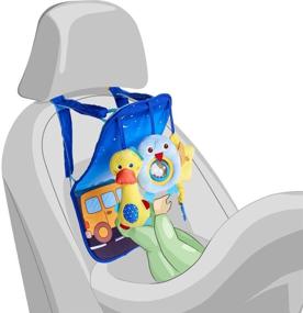 img 3 attached to 🚗 Engaging Baby Car Seat Toys for Infants 0-12 Months - Travel Activity Mat with Rattles, Squeaky & Rustle Sensory Toys plus Teether - Rear-Facing Car Seat Compatible