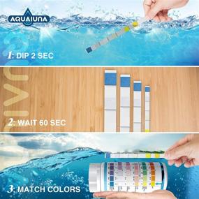 img 2 attached to 🐠 AQUALUNA 6-in-1 Aquarium Test Strips for Freshwater and Saltwater - Fish Tank Test Kit to Monitor pH, Nitrate, Nitrite, General Hardness, Free Chlorine, and Carbonate - 100 Count