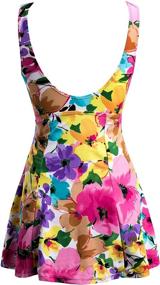 img 3 attached to 🌸 Stylish Floral Swimdress for Women - Modest Swimwear with Slimming Push Up and Skirtini Design - Best Swimsuit for a Flattering Look