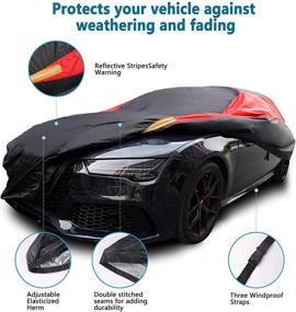 img 3 attached to 🚗 MORNYRAY Full Car Cover: Waterproof, Windproof, Snowproof, UV Protection – Universal Fit for Sedans (194-206 inch Length)