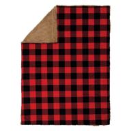 plush baby blanket by trend lab in buffalo check design logo