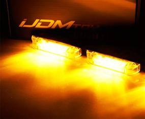 img 2 attached to iJDMTOY Dark Smoke Lens 6-LED Amber Side Marker Lamps for Jeep Wrangler, Bushwacker Flat Style Fender Flares Compatible - One Pair