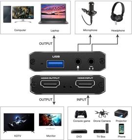 img 3 attached to 🎥 Fking 4K Audio Video Capture Card: Full HD 1080P HDMI USB 3.0 Video Grabber for Game Recording & Live Streaming Broadcasts