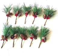 enhance your holiday decorations with htmeing's small artificial pine picks (10 pcs) logo