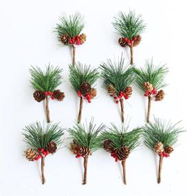 img 2 attached to Enhance Your Holiday Decorations with Htmeing's Small Artificial Pine Picks (10 pcs)