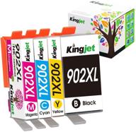 kingjet compatible ink cartridge replacement: hp 902 902xl, 4 pack with upgraded chip for officejet pro 6978 6968 6975 6960 officejet 6951 6954 6956 6958 6962 6950 all-in-one printer logo