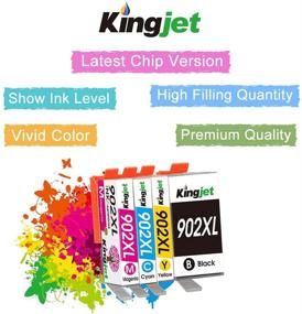 img 3 attached to Kingjet Compatible Ink Cartridge Replacement: HP 902 902XL, 4 Pack with Upgraded Chip for OfficeJet Pro 6978 6968 6975 6960 OfficeJet 6951 6954 6956 6958 6962 6950 All-in-One Printer