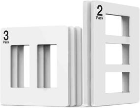 img 4 attached to 🔌 Treatlife Screwless Decorator Wall Plates - Standard Size 2-Gang/3-Gang Light Switch Plate and Outlet Covers, White (5 Pack: 2-Gang Wall Plates 3 Pack &amp; 3-Gang Wall Plates 2 Pack)