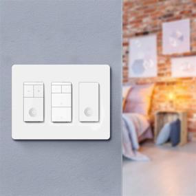 img 2 attached to 🔌 Treatlife Screwless Decorator Wall Plates - Standard Size 2-Gang/3-Gang Light Switch Plate and Outlet Covers, White (5 Pack: 2-Gang Wall Plates 3 Pack &amp; 3-Gang Wall Plates 2 Pack)