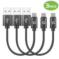 🔌 cellet 4 inch usb-c cable - type-c to usb 2.0 fast charging cord for power bank battery case, compatible with note 10 9 8 5, galaxy s10 s9 plus s8, nintendo switch - pack of 3 logo