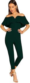img 1 attached to 👗 Verdusa Elegant Off-Shoulder Jumpsuit: Women's Clothing