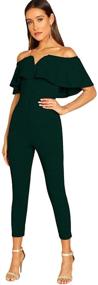 img 4 attached to 👗 Verdusa Elegant Off-Shoulder Jumpsuit: Women's Clothing