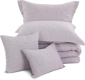 img 1 attached to 💜 HOMBYS Queen Comforter Set, 5 Piece Ultra Soft Bedding Comforters & Sets, Cationic Dyeing, Purplish Red Queen Comforter Set with Pillow Shams & Decorative Pillows - Improved SEO