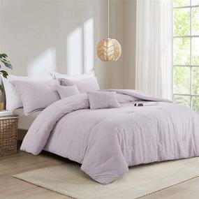 img 4 attached to 💜 HOMBYS Queen Comforter Set, 5 Piece Ultra Soft Bedding Comforters & Sets, Cationic Dyeing, Purplish Red Queen Comforter Set with Pillow Shams & Decorative Pillows - Improved SEO