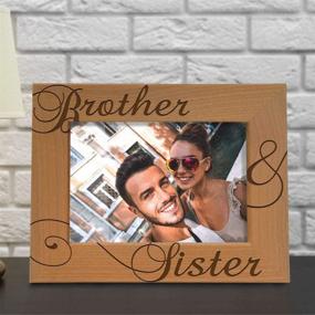 img 1 attached to 🖼️ KATE POSH - Engraved Wood Picture Frame for Siblings, Brother and Sister Gifts, Wedding Gifts, Little Sister, Little Brother, Big Sister, Big Brother (4x6-Horizontal)