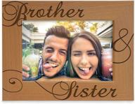 🖼️ kate posh - engraved wood picture frame for siblings, brother and sister gifts, wedding gifts, little sister, little brother, big sister, big brother (4x6-horizontal) логотип