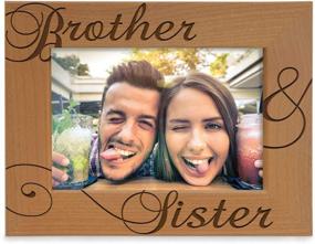 img 4 attached to 🖼️ KATE POSH - Engraved Wood Picture Frame for Siblings, Brother and Sister Gifts, Wedding Gifts, Little Sister, Little Brother, Big Sister, Big Brother (4x6-Horizontal)