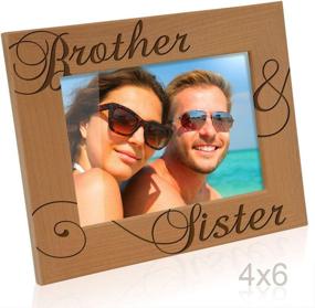 img 2 attached to 🖼️ KATE POSH - Engraved Wood Picture Frame for Siblings, Brother and Sister Gifts, Wedding Gifts, Little Sister, Little Brother, Big Sister, Big Brother (4x6-Horizontal)