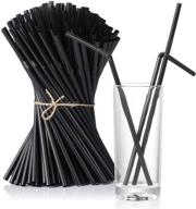 🍹 morgiana pla drinking straws: eco-friendly, disposable flexible straws for cocktail party - pack of 100 (black) logo