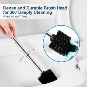 img 1 attached to 🚽 Ergonomic and Elegant 304 Stainless Steel Toilet Brush with Durable Holder