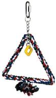 🐦 featherland paradise hanging bird swing | cotton rope wrapped | soft hanging bird perch | pyramid shape | small size logo