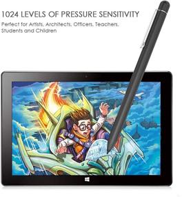 img 1 attached to 🖊️ Highly Compatible Active Stylus Pen for Dell Inspiron 7373 7378 7386 7573, Surface Laptop 4 Surface Pro 7, Pro 6, Pro 5th Gen, Pro 4, Pro 3, Surface Laptop, Surface Book Surface Go, HP Specter x360(Black)