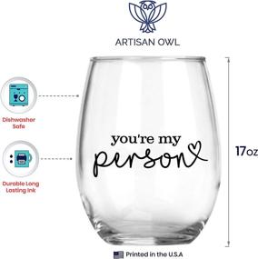 img 1 attached to 👭 My Person - Best Friend Bestie - Large 17oz Stemless Wine Glass for Friendship