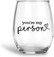 👭 my person - best friend bestie - large 17oz stemless wine glass for friendship логотип