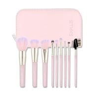 sixplus 9-piece pink octagonal makeup brush set with travel-friendly makeup bag logo