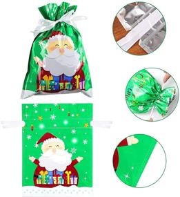 img 1 attached to 🎁 Assorted Christmas Drawstring Gift Bags - 18PCS Christmas Wrapping Bags for Goodies, Candy, and Party Favors - Ideal for Birthdays and Christmas Celebrations