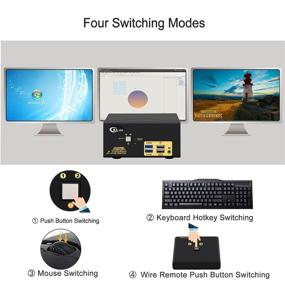 img 2 attached to 🖥️ CKLau 4Kx2K@60Hz 2 Port Triple Monitor HDMI KVM Switch with Audio Output - HDMI 2.0, HDCP 2.2, HDR10 Support