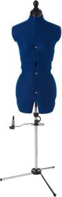 img 3 attached to 👗 Dritz 20405 My Double Deluxe Dressform: Tri-Pod Stand, Up to 70” Shoulder Height, Small Size, Blue Sapphire Finish