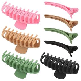 img 4 attached to 🍌 BONPOW Banana Hair Claw Clips: Strong Hold Fashion Accessories for Thick Hair (8 Pcs)