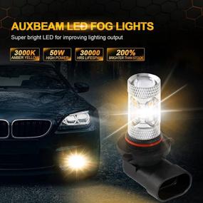 img 1 attached to 🌟 Auxbeam H10 9145 9140 LED Fog Light Bulbs, 3000K Amber Yellow, Max 50W High Power 9005 9006 9040 9045 9050 9155 DRL, Signal, Turn, Parking, Tail Bulbs - Set of 2: Enhanced SEO