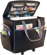 🧵 mary sewing machine rolling carrying case - black quilted trolley bag with wheels for brother, bernina, singer & most machines - wheeled tote carrier for notions & crafts - improve your sewing experience logo