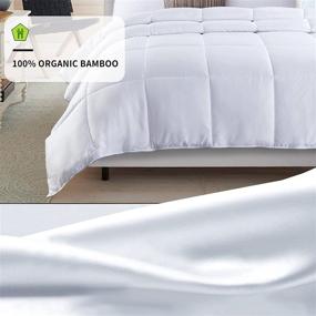img 3 attached to 🌿 Lightweight Bamboo Cooling Comforter - Oversized King Size Duvet Insert with Bamboo Shell and Filling - Sumer Comforter for Better Sleep - 8 Ties for Secure Bedding (120x98, White)