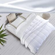 🌿 lightweight bamboo cooling comforter - oversized king size duvet insert with bamboo shell and filling - sumer comforter for better sleep - 8 ties for secure bedding (120x98, white) logo