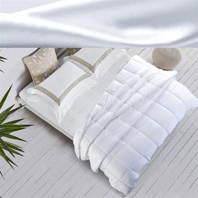 img 4 attached to 🌿 Lightweight Bamboo Cooling Comforter - Oversized King Size Duvet Insert with Bamboo Shell and Filling - Sumer Comforter for Better Sleep - 8 Ties for Secure Bedding (120x98, White)