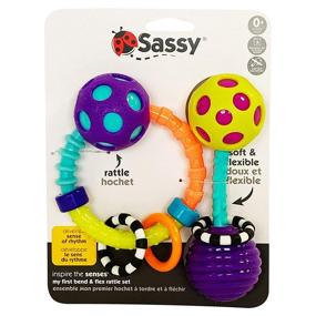 img 3 attached to 🍼 Sassy Bend & Flex Rattle Set - 2 Piece - Suitable for 0+ Months