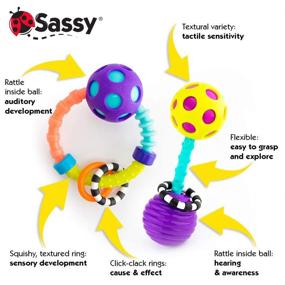img 1 attached to 🍼 Sassy Bend & Flex Rattle Set - 2 Piece - Suitable for 0+ Months
