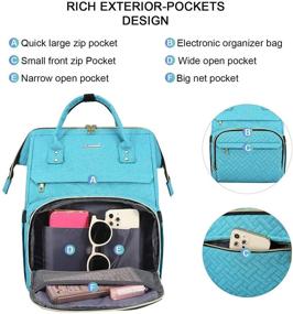 img 1 attached to Stylish LOVEVOOK Laptop Backpack for Women: Perfect for Business, Travel, and Students - Fits 15.6-Inch Laptop with USB Port - Blue