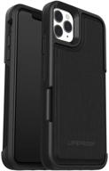 📱 lifeproof flip series wallet case: ultimate protection for iphone 11 pro max - dark night (black/castlerock) logo