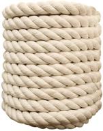 🧵 versatile 1/2 inch x 100 feet natural twisted cotton rope: ideal for sports, crafts, macrame, camping, & weddings logo