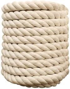 img 4 attached to 🧵 Versatile 1/2 Inch x 100 Feet Natural Twisted Cotton Rope: Ideal for Sports, Crafts, Macrame, Camping, & Weddings