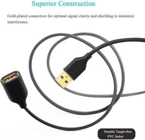img 2 attached to Besgoods 2-Pack USB 2.0 6ft USB Extension Cable Extender Cord - A Male to A Female USB Extension Cord with Gold-Plated Connector – Black: Enhance Connectivity and Extend Reach for Your USB Devices!