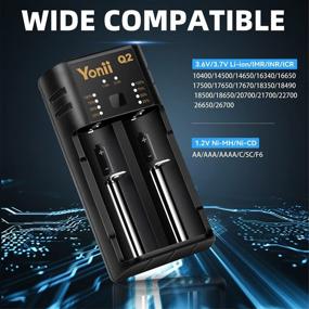 img 3 attached to 🔋 Yonii Q2 Universal 18650 Battery Charger with USB | Portable 2 Bay Charger for Rechargeable Batteries Li-ion/IMR/INR/ICR 18650 21700 26700 17500 | Ni-MH/Ni-CD AA AAA AAAA