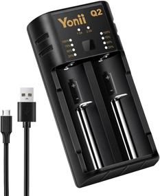 img 4 attached to 🔋 Yonii Q2 Universal 18650 Battery Charger with USB | Portable 2 Bay Charger for Rechargeable Batteries Li-ion/IMR/INR/ICR 18650 21700 26700 17500 | Ni-MH/Ni-CD AA AAA AAAA